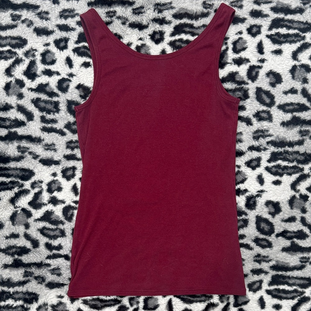 A New Day Burgundy Scoop Neck Tank Top - Picture 5 of 5